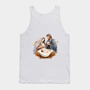 Watercolor Nativity Scene Tank Top